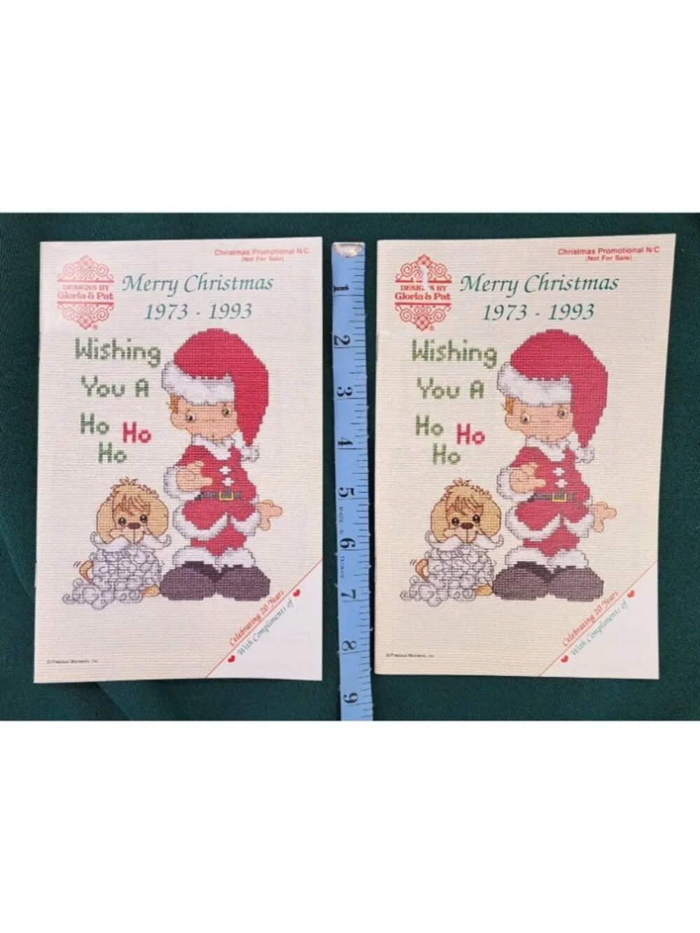 Vintage Christmas Cross-Stitch Pattern Book Gloria Pat Lot Of 2 Precious Moments
